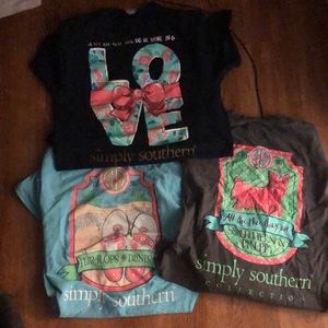 A group of 3 Simply Southern Shirts